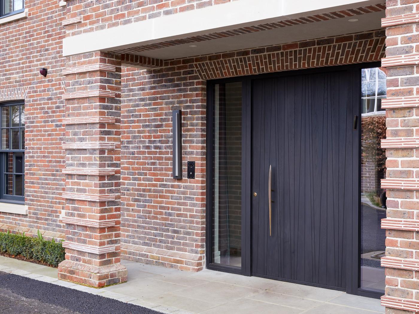 Ebony oak finished wooden front door